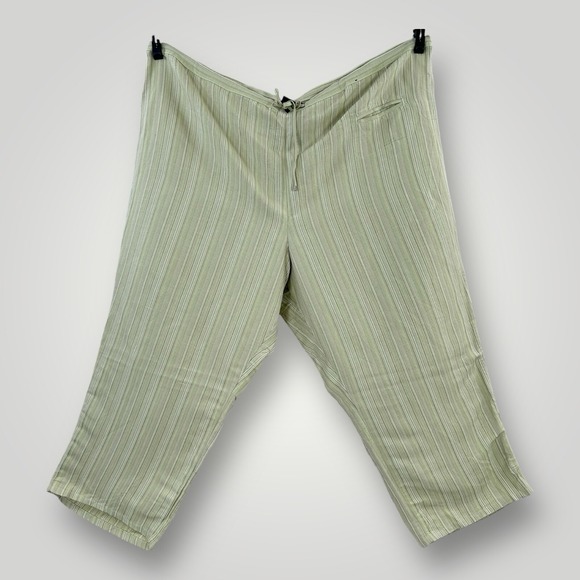 Lane Bryant Pants - NEW Lane Bryant Wide Leg Pants Womans 26/28 Crop Linen Blend Sage Green NWT
